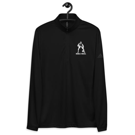 Quarter zip Adidas pullover with small embroidered Basketball Logo